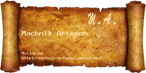 Machnik Artemon névjegykártya